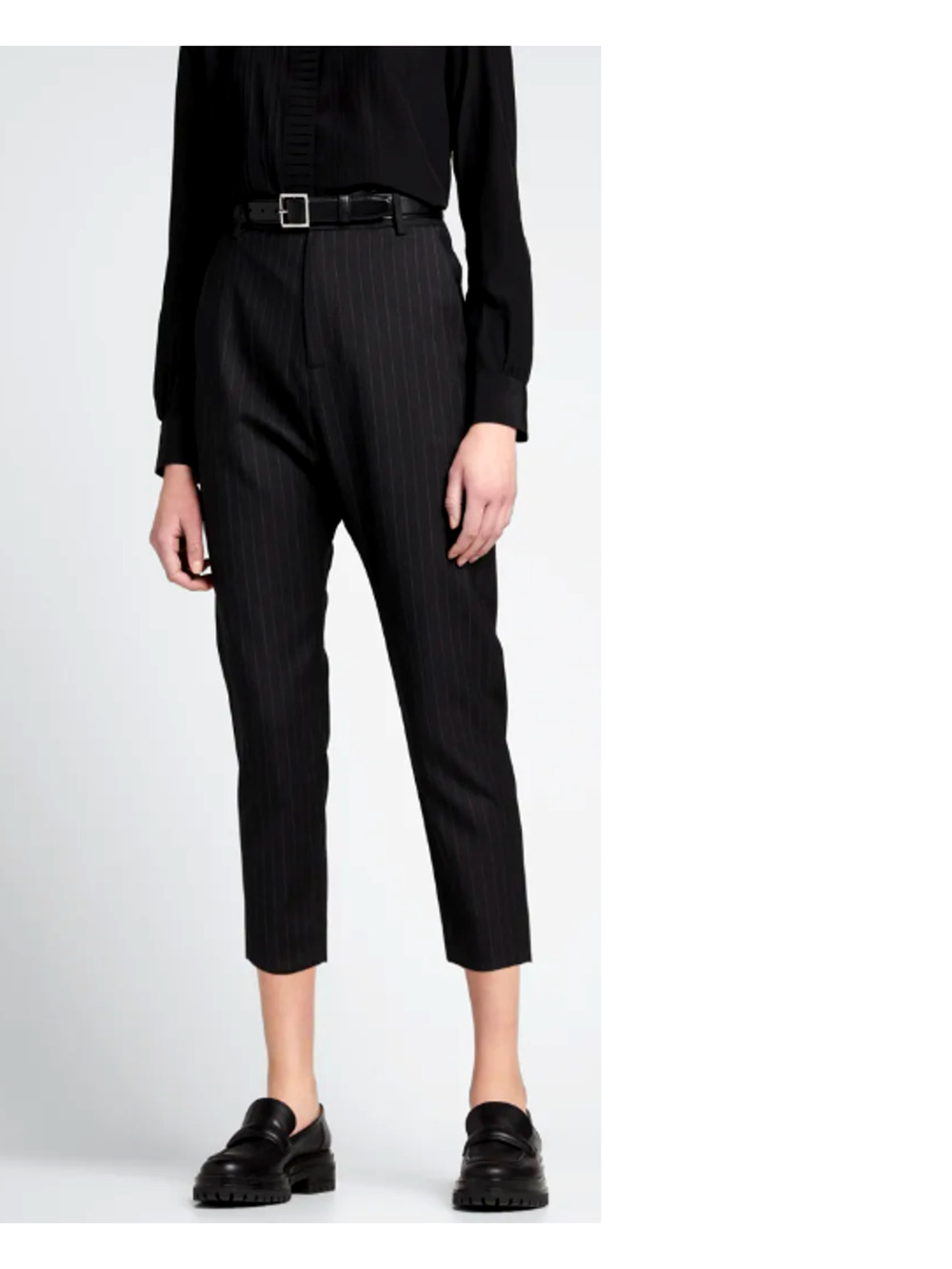 Nili Lotan 8 Wool Pinstripe Chelsea Pants $595 High Waist Straight Leg Navy
